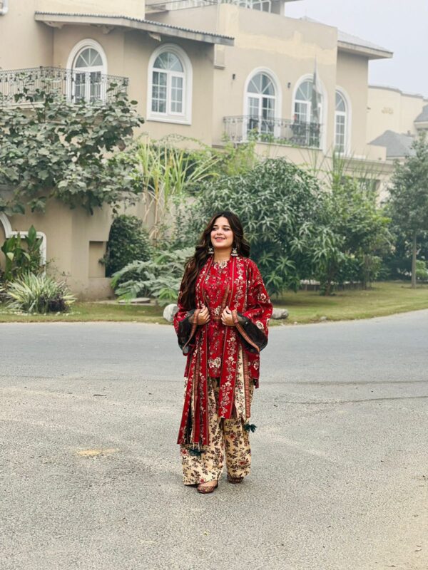 3 Piece Printed Khaddar Suit – 217